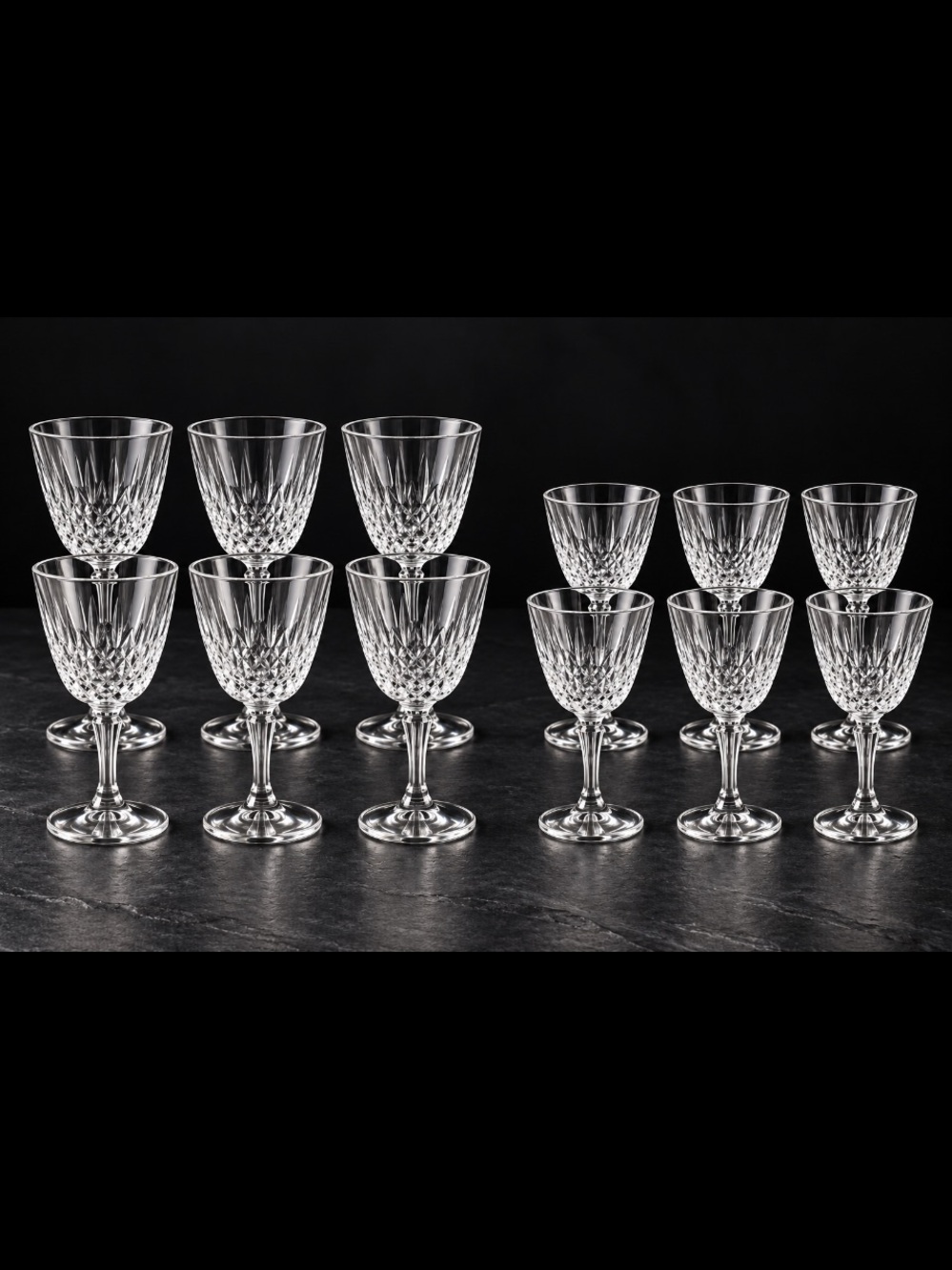 Classic Clear Crystal Stemware Set – 12-Piece